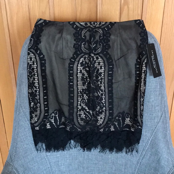 Akira Black Lacey Skirt - Picture 1 of 2